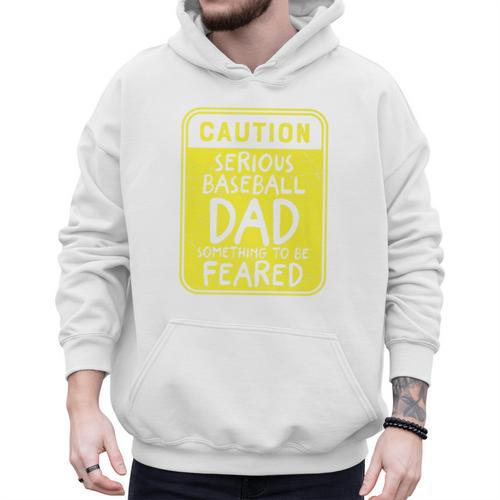 Caution Serious Baseball Dad Something To Be Feared Premium Men Hoodie - Sportilla