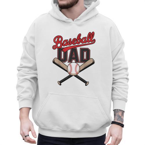 Father's Day Baseball Dad Daddy Vintage Game Day Boys Kids Men Hoodie - Sportilla