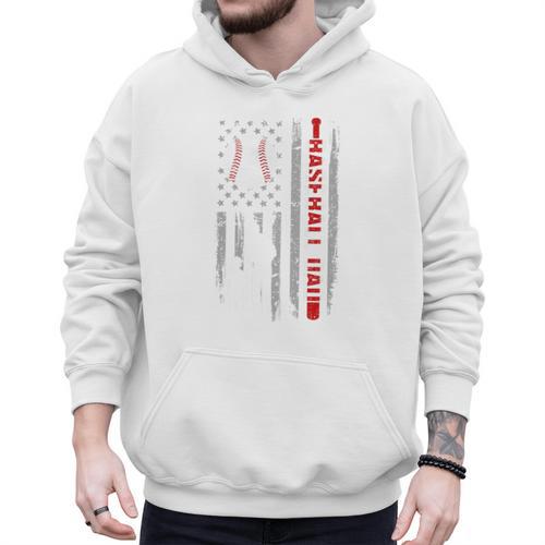 Father's Day USA Flag Patriotic Baseball Dad Premium Men Hoodie - Sportilla