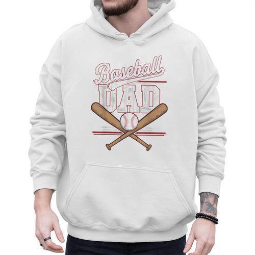 Game Day Baseball Dad Vintage Daddy Father's Day Boys Kids Men Hoodie - Sportilla
