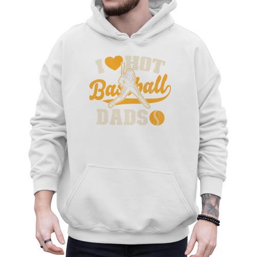 I Love Hot Baseball Dads Baseball Lovers Players Premium Men Hoodie - Sportilla