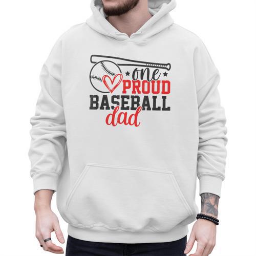 One Proud Baseball Dad Sporty Humor Men Hoodie - Sportilla