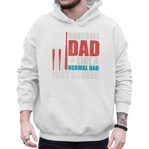 Patriotic Baseball Dad Father's Day American Flag Premium Men Hoodie - Sportilla