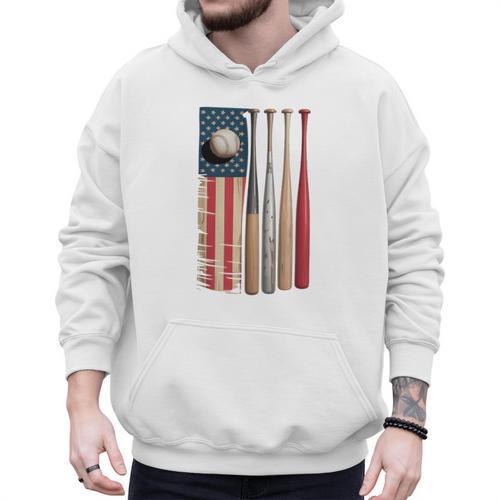 Patriotic USA Flag American Baseball Dad 4th Of July Premium Men Hoodie - Sportilla