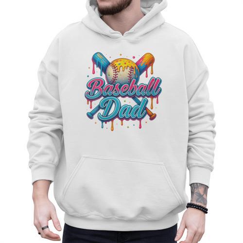 Retro Baseball Dad Dripping Ice Cream Father's Day Men Hoodie - Sportilla