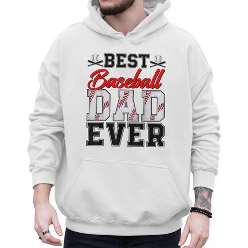 Retro Best Baseball Dad Ever Daddy Happy Fathers Day Men Men Hoodie - Sportilla