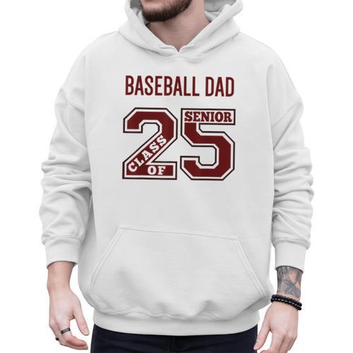 SENIOR BASEBALL DAD 2025 MAROON BASEBALL DAD SENIOR 25 4 Men Hoodie - Sportilla