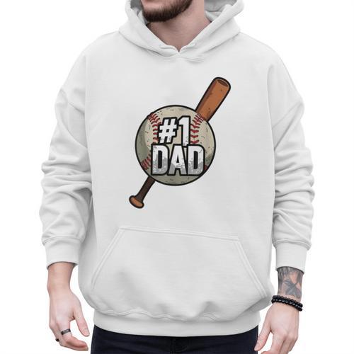 Vintage 1 Baseball Dad Daddy Father's Day Son And Daughter Men Hoodie - Sportilla