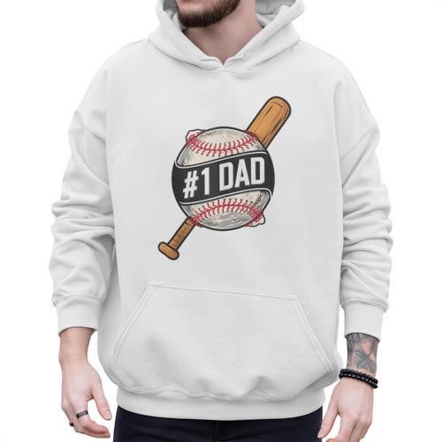 Vintage 1 Baseball Dad Daddy Father's Day From Son Daughter Men Hoodie - Sportilla