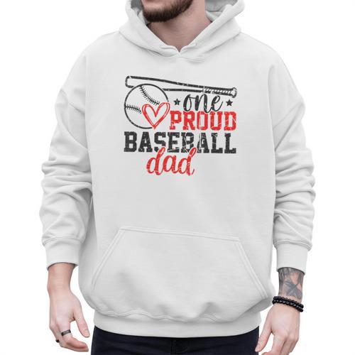 Vintage One Proud Baseball Dad Sporty Humor Men Hoodie - Sportilla