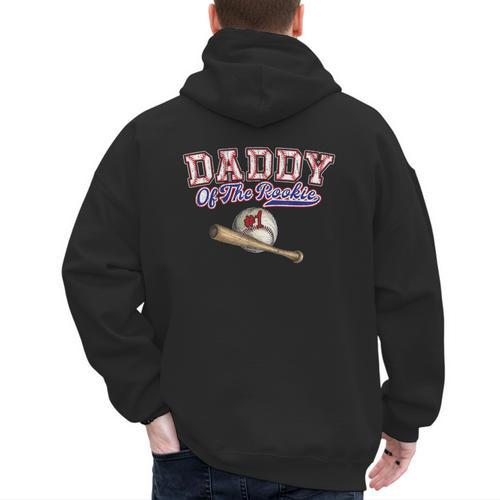 1st One Birthday Baseball Dad Daddy Of The Rookie Vintage Men's Hoodie Back Print - Sportilla