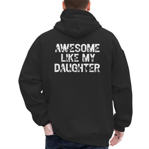 Awesome Like My Daughter Baseball Dad Father's Day Men's Hoodie Back Print - Sportilla
