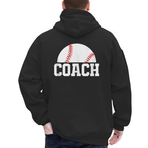 Baseball Coach Little League Baseball Dad Athletic Sports Men's Hoodie Back Print - Sportilla
