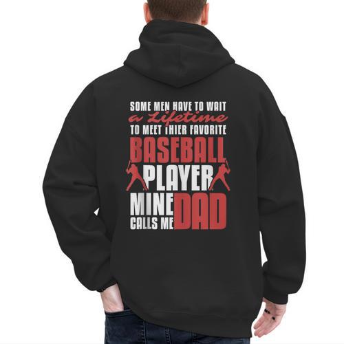 Baseball Dad Cute Love Home Run Pitcher Catcher Baseball Fan Men's Hoodie Back Print - Sportilla