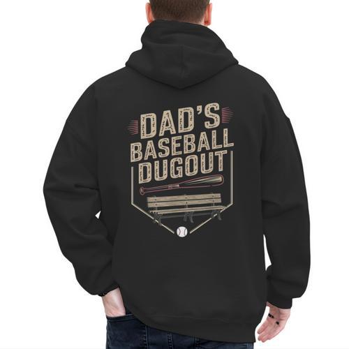 Baseball Baseball Dad Dugout Family Matching Men's Hoodie Back Print - Sportilla