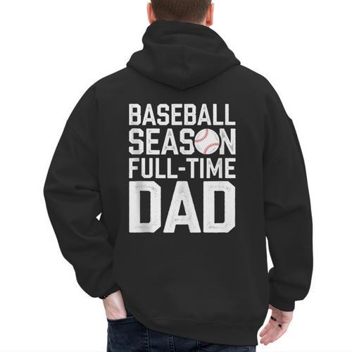 Baseball Dad Father Homerun Fathers Day Baseball Lovers Men's Hoodie Back Print - Sportilla