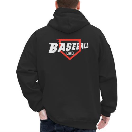 Baseball Dad Field Day Baseball Fans Family Matching Men's Hoodie Back Print - Sportilla