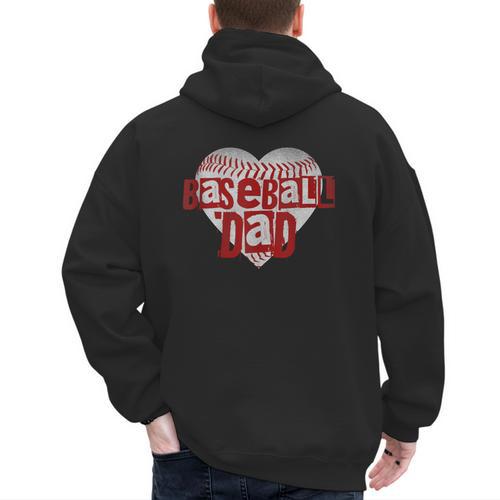 Baseball Dad Heart For Baseball Lovers Baseball Father's Day Men's Hoodie Back Print - Sportilla