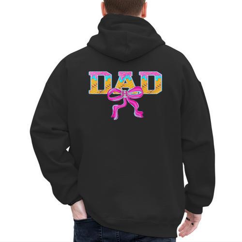 Baseball Dad Ice Cream Drip Game Day Family Matching Men's Hoodie Back Print - Sportilla