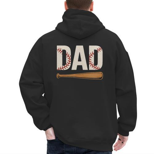 Baseball Dad Novelty Sports Love Fathers Day Men's Hoodie Back Print - Sportilla