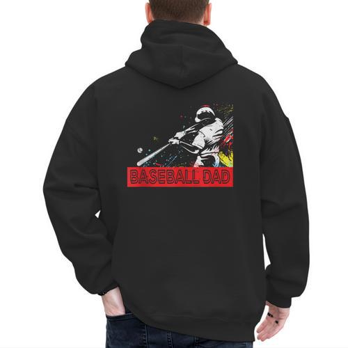 Baseball Dad Baseball Pop Art Baseball Sport Team Men's Hoodie Back Print - Sportilla
