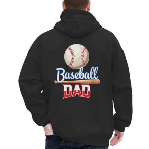 Baseball Dad Quote Father's Day Sports Men's Hoodie Back Print - Sportilla