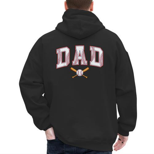 Baseball Dad Shirt Baseball Player Game Day Father's Day Men's Hoodie Back Print - Sportilla