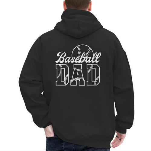 Baseball Dad Sports Lover Graphic Men's Hoodie Back Print - Sportilla