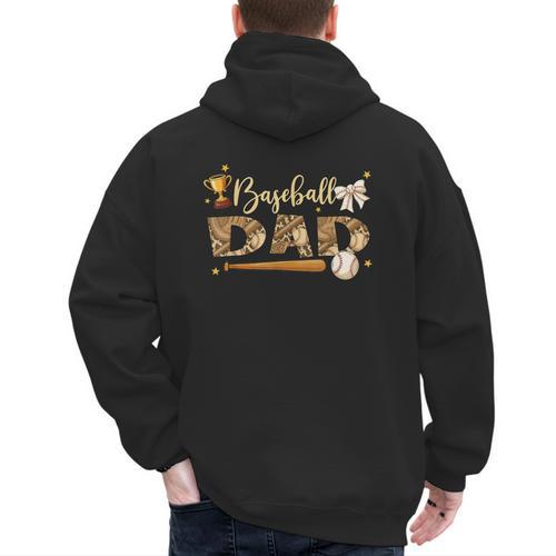 Baseball Dad Vintage Baseball Lover Men's Hoodie Back Print - Sportilla