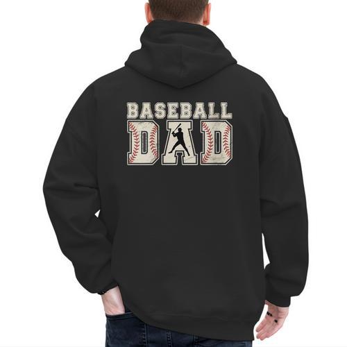 Baseball Dad Vintage For Sports Fan Or Proud Father Men's Hoodie Back Print - Sportilla