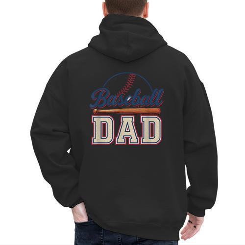 Baseball Dad Vintage Sports For Proud Fathers Men's Hoodie Back Print - Sportilla