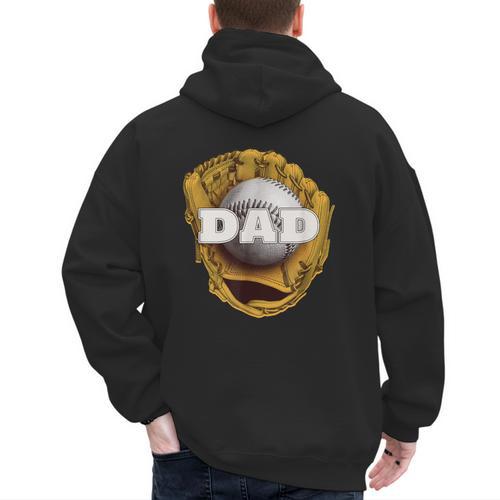 Baseball Sports Baseball Dad Men's Hoodie Back Print - Sportilla