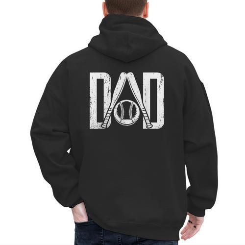Best Baseball Dad Ever Vintage Clothing Baseball Father Day Men's Hoodie Back Print - Sportilla
