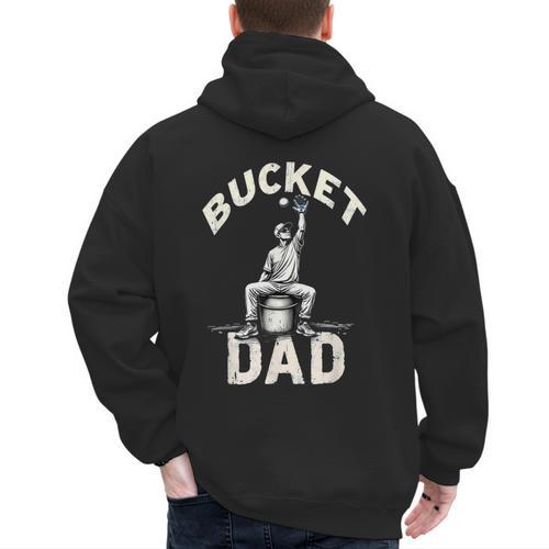 Bucket Dad Baseball Daddy Men's Hoodie Back Print - Sportilla