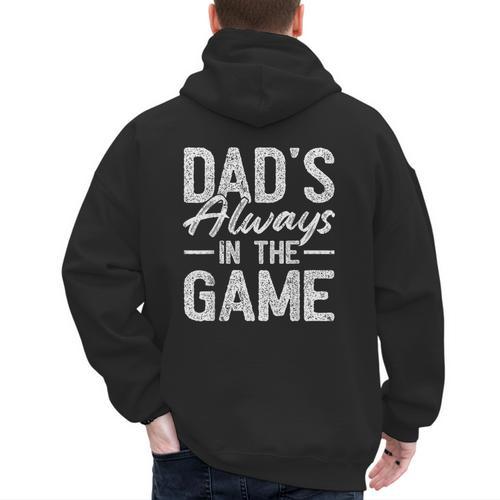 Dad Baseball For Men Baseball Dad's Always In The Game Men's Hoodie Back Print - Sportilla