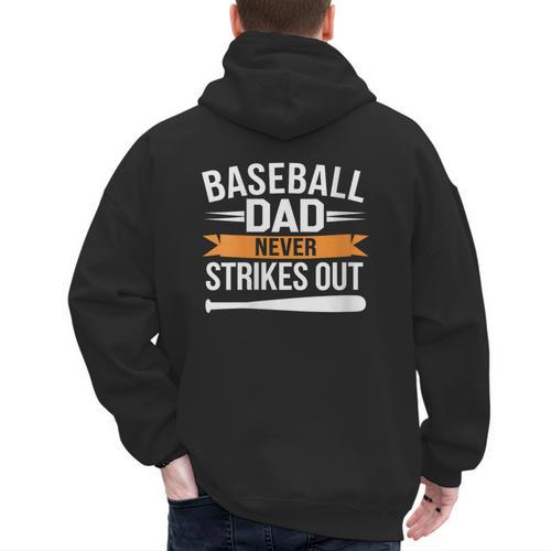 Father Fathers Day Baseball Lovers Baseball Dad Homerun Men's Hoodie Back Print - Sportilla