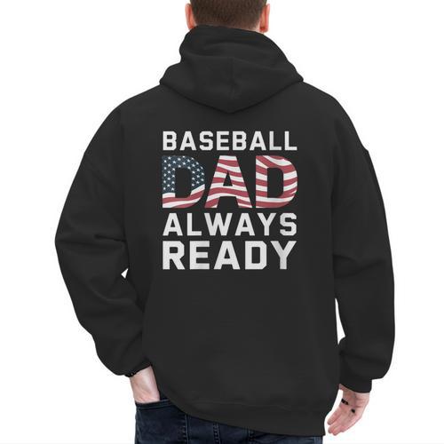 Homerun Baseball Dad Baseball Lovers Father Fathers Day Men's Hoodie Back Print - Sportilla