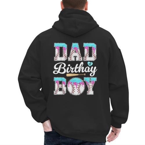 Ice Cream Baseball Dad Birthday Boy Drip Bat Sweet Baseball Men's Hoodie Back Print - Sportilla