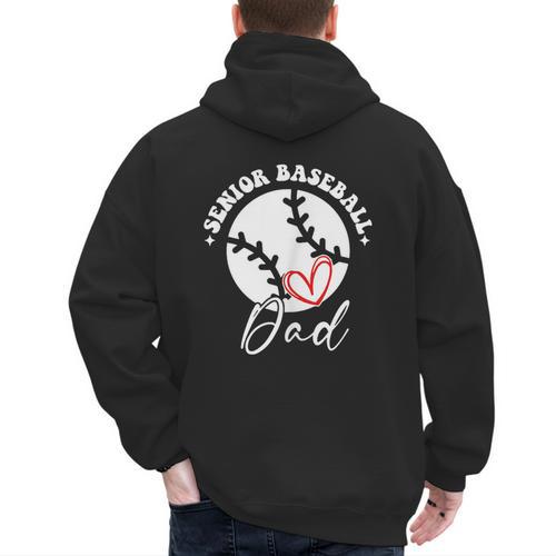 The Last Home Run Season Senior Baseball Dad 2025 2 SIDES Men's Hoodie Back Print - Sportilla