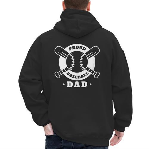 Proud Baseball Dad Baseball Dad Men's Hoodie Back Print - Sportilla