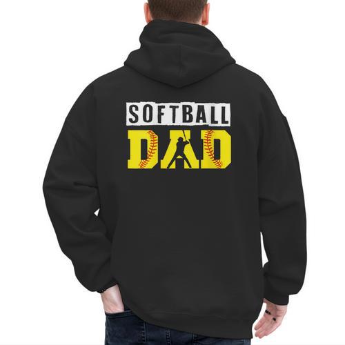 Softball Dad Like A Baseball Dad Definition Men's Hoodie Back Print - Sportilla