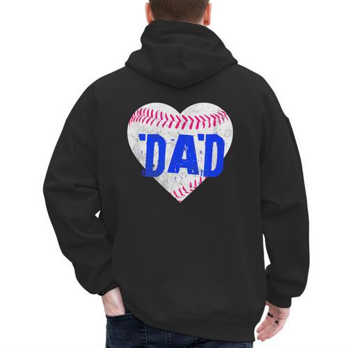 Softball Dad Baseball Dad Tee Ball Dad Men's Hoodie Back Print - Sportilla