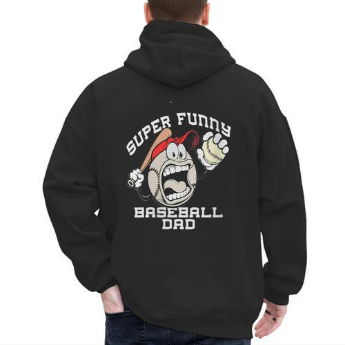Super Baseball Dad Men's Hoodie Back Print - Sportilla