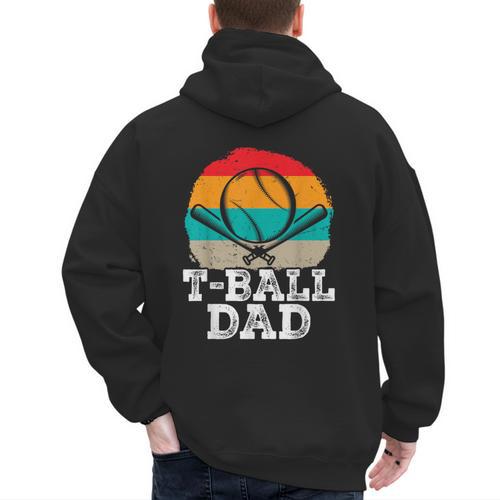 T-Ball Dad Ball Dad Fathers Day Baseball Dad Men's Hoodie Back Print - Sportilla