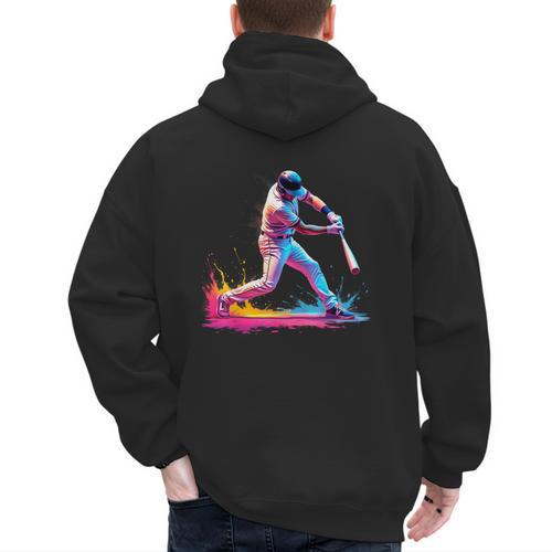 Tie Dye Baseball Dad Fathers Day Men's Hoodie Back Print - Sportilla