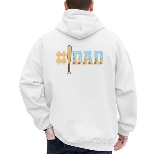 1 Dad Baseball Ice Cream Drip Fathers Day Baseball Daddy Premium Men's Hoodie Back Print - Sportilla