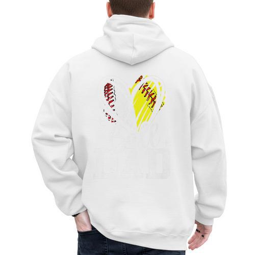 Ball Dad Softball Baseball Dad Daddy Premium Men's Hoodie Back Print - Sportilla
