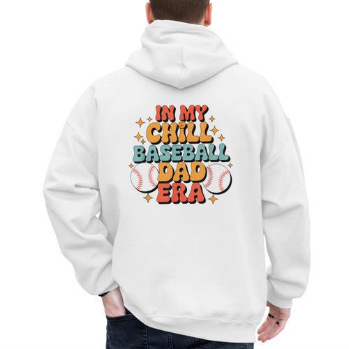 Baseball In My Chill Baseball Dad Era Retro Bright Vibes Men's Hoodie Back Print - Sportilla