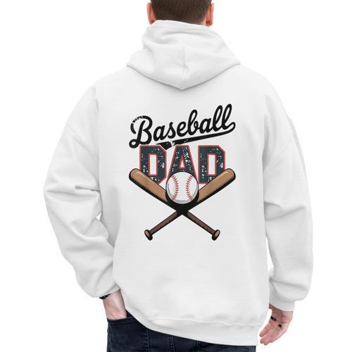 Baseball Dad For Father's Day Game Day Celebration Men's Hoodie Back Print - Sportilla