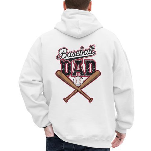Baseball Dad Fathers Day Game Day Toddler Kids Sport Lovers Men's Hoodie Back Print - Sportilla